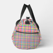 Farbenfrohes Regenbogen-Gingham-Karo-Design - Weiß Duffle Bag (Rechts)