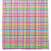 Farbenfrohes Regenbogen-Gingham-Karo-Design - Weiß Duschvorhang (Vorderseite)