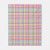 Farbenfrohes Regenbogen-Gingham-Karo-Design - Weiß Fleecedecke (Vorderseite)