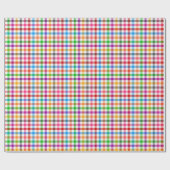 Farbenfrohes Regenbogen-Gingham-Karo-Design - Weiß Geschenkpapier (Flach)