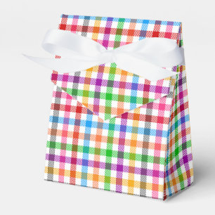 Farbenfrohes Regenbogen-Gingham-Karo-Design - Weiß Geschenkschachtel