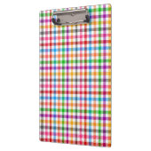 Farbenfrohes Regenbogen-Gingham-Karo-Design - Weiß Klemmbrett (Links)