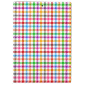 Farbenfrohes Regenbogen-Gingham-Karo-Design - Weiß Klemmbrett (Rückseite)