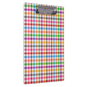 Farbenfrohes Regenbogen-Gingham-Karo-Design - Weiß Klemmbrett (Rechts)