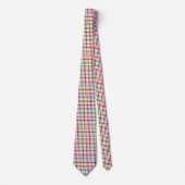 Farbenfrohes Regenbogen-Gingham-Karo-Design - Weiß Krawatte (Vorderseite)