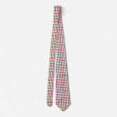 Farbenfrohes Regenbogen-Gingham-Karo-Design - Weiß Krawatte (Rückseite)