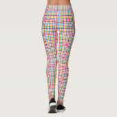 Farbenfrohes Regenbogen-Gingham-Karo-Design - Weiß Leggings (Rückseite)