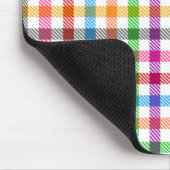 Farbenfrohes Regenbogen-Gingham-Karo-Design - Weiß Mousepad (Ecke)