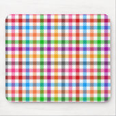 Farbenfrohes Regenbogen-Gingham-Karo-Design - Weiß Mousepad (Vorne)