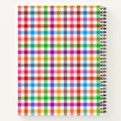 Farbenfrohes Regenbogen-Gingham-Karo-Design - Weiß Notizblock (Rückseite)