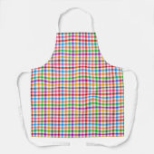 Farbenfrohes Regenbogen-Gingham-Karo-Design - Weiß Schürze (Vorderseite)