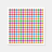 Farbenfrohes Regenbogen-Gingham-Karo-Design - Weiß Serviette (Vorderseite)