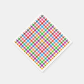 Farbenfrohes Regenbogen-Gingham-Karo-Design - Weiß Serviette (Ecke)
