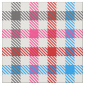 Farbenfrohes Regenbogen-Gingham-Karo-Design - Weiß Stoff (Nahaufnahme)