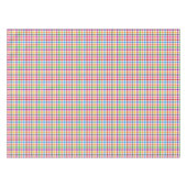 Farbenfrohes Regenbogen-Gingham-Karo-Design - Weiß Tischdecke (Vorderseite (Horizontal))