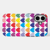 Farbenfrohes Regenbogen-Herzen-Muster Case-Mate iPhone Hülle (Rückseite (Horizontal))