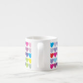 Farbenfrohes Regenbogen-Herzen-Muster  Espressotasse (Rückseite)