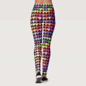 Farbenfrohes Regenbogen-Herzen-Muster Leggings (Rückseite)