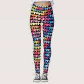 Farbenfrohes Regenbogen-Herzen-Muster Leggings (Vorderseite)