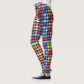 Farbenfrohes Regenbogen-Herzen-Muster Leggings (Links)