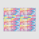 Farbenfrohes Regenbogen-Herzen-Muster Seidenpapier (Vorderseite)