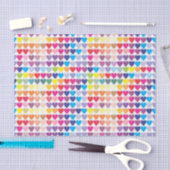 Farbenfrohes Regenbogen-Herzen-Muster Seidenpapier (Handwerk)