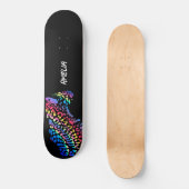Farbenfrohes Regenbogen-Jaguar-Skateboard Skateboard (Vorderseite)