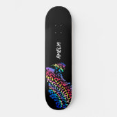 Farbenfrohes Regenbogen-Jaguar-Skateboard Skateboard (Vorderseite)