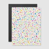 Farbenfrohes Regenbogen-Konfetti-Muster | Lustiger Magneteinladung (Vorne/Hinten)