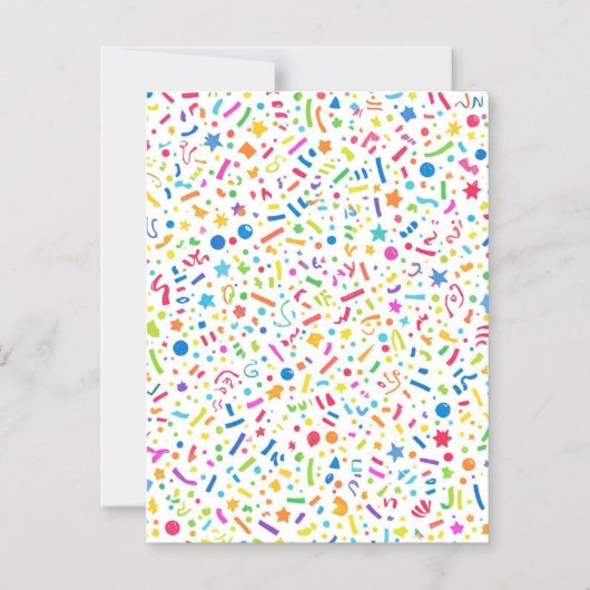 Farbenfrohes Regenbogen-Konfetti-Muster | Lustiger Magneteinladung (Vorderseite)