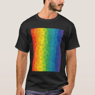 Farbenfrohes Regenbogen-Polygon Abstraktes Dreieck T-Shirt