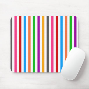 Farbenfrohes Regenbogen-Streifen-Linien-Design - W Mousepad