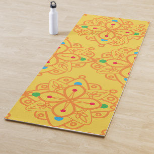 Farbenfrohes Regenbogen-Yoga-Mandala-Muster Yogamatte