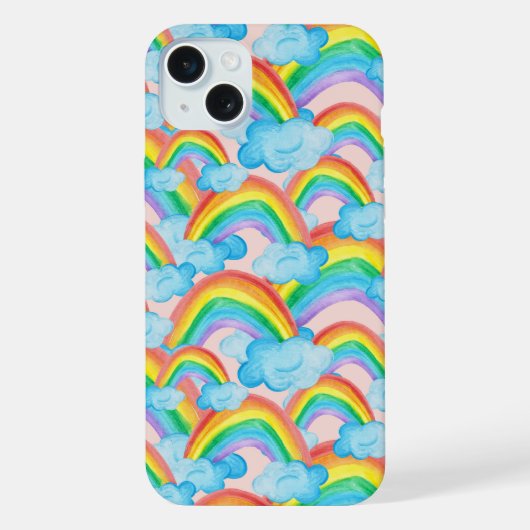 Farbenfrohes Regenbogenmuster iPhone Hülle (Rückseite)