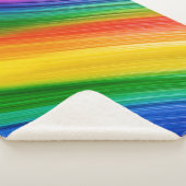 Farbenfrohes Regenbogenmuster Sherpadecke (3/4)