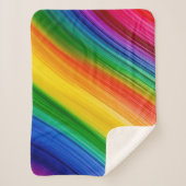 Farbenfrohes Regenbogenmuster Sherpadecke (Vorderseite)