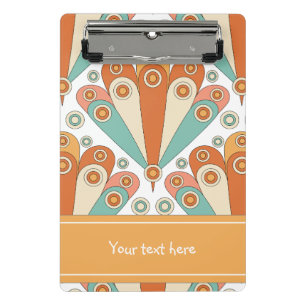 Farbenfrohes retro abstraktes Vintage-Design Mini Klemmbrett