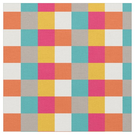 Farbenfrohes Retro-Aztek-Pixel-Quadrat-Muster Stoff (Nahaufnahme)