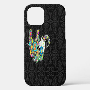 Farbenfrohes Retro-Blumen-Elefantendesign iPhone 12 Hülle