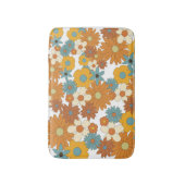 Farbenfrohes Retro-Blumenmuster Badematte (Vorderseite Vertikal)