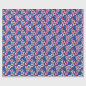Farbenfrohes Retro-Blumenmuster Geschenkpapier (Flach)