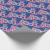 Farbenfrohes Retro-Blumenmuster Geschenkpapier (Ecke)