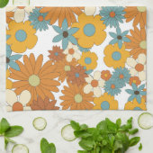 Farbenfrohes Retro-Blumenmuster Geschirrtuch (Gefaltet)