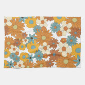 Farbenfrohes Retro-Blumenmuster Geschirrtuch (Horizontal)