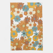 Farbenfrohes Retro-Blumenmuster Geschirrtuch (Vertikal)