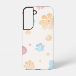 Farbenfrohes Retro-Blumenmuster | Hübsche groovige Samsung Galaxy Hülle