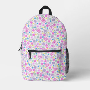 Farbenfrohes Retro-Blumenmuster - individuell anpa Bedruckter Rucksack