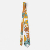 Farbenfrohes Retro-Blumenmuster Krawatte (Rückseite)