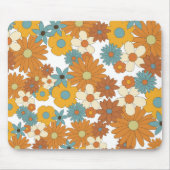 Farbenfrohes Retro-Blumenmuster Mousepad (Vorne)