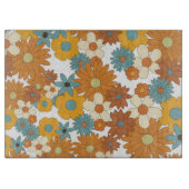 Farbenfrohes Retro-Blumenmuster Schneidebrett (Vorderseite)